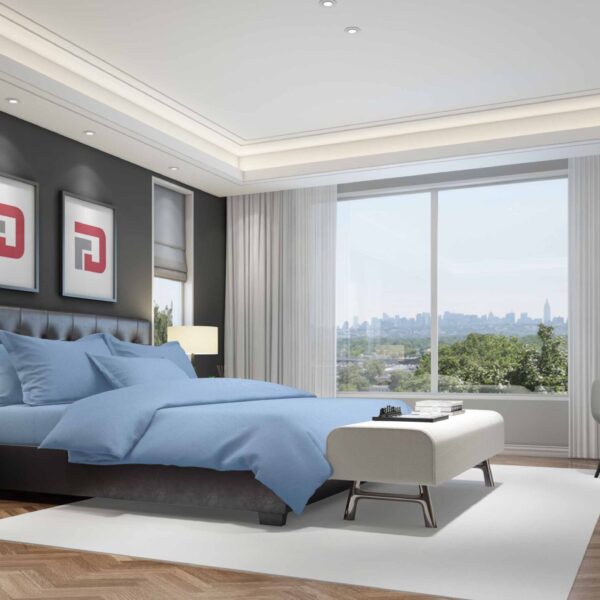 Flame Retardant Bedding Pale Blue - Room Shot1