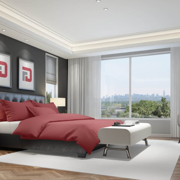 Flame Retardant Bedding Plum Red Room Shot1 scaled Curtains2bedding